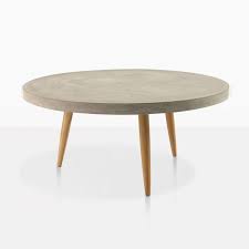 Tropitone raduno round coffee table base finish: Aspen Blok Concrete Large Round Coffee Table Teak Warehouse