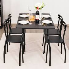 5 Pcs Dining Table Set With 4 Chairs Black Dining Table Setting Dining Table Dining Furniture Sets