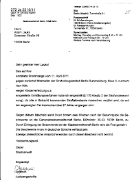 Dienstaufsichtsbeschwerde muster herunterladen und mit eigenen angaben ausfüllen. Strafanzeige Und Strafantrag Wegen Folter Korperverletzung Und Andere Delikte Gegen Das Mfs Stasi Zum Zweiten Mal 272 Js 2215 11 1 Zs 2589 11 Die Ermittlungsakte Der Berliner Justiz Alles Zum Taterschutz