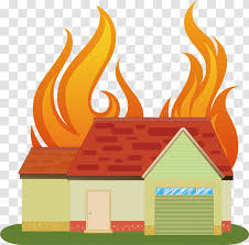 Watercolour wooden house with a stripy fire on a grass hilltop. The House Is On Fire Drawing Art Transparent Png