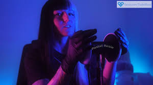 SFW ASMR - Pastel Rosie Deep Latex Gloves Ear Massage - Relaxing Egirl 3dio  Rubber Fetish Tingles