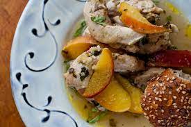 Roasted Chicken Thighs With Peaches Basil And Ginger Recipe Recipe Ginger Recipes Spicy Roasted Recipes