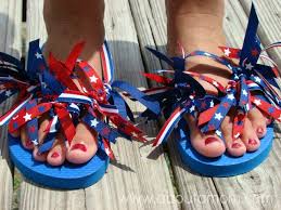 My family had a big family reunion, and one of our crafts we did were these flip flops. Diy Ribbon Flip Flops About A Mom