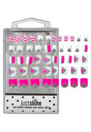 Just Shine Pink Chevron Press On Nails Original Price 5 90 Available At Justice Fake Nails For Kids Nails For Kids Fake Nails