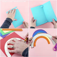 This holiday make a card online to share with your friends and family. How To Make An Easy Pop Up Rainbow Card Rainbow Card Pop Up Card Templates Rainbow Crafts Kids