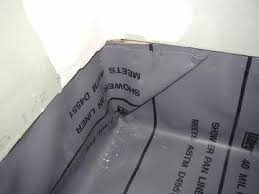How To Install A Shower Pan Liner Photos Pvc Liner Installation For Ceramic Tile Showers Tile Your World Shower Pan Liner Shower Pan Shower Tile