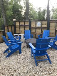 Modern Curveback Adirondack Chair Blue Outdoor Furniture Fire Pit Chairs Adirondack Chair