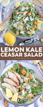 Lemon Kale Caesar Salad With Chicken Massaged Kale Salad Recipe Kale Recipes Kale Caesar Salad Salad Recipes