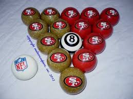 Forty Niners Pool Balls Red And Gold San Francisco 49ers Football 49ers Football 49ers Fans