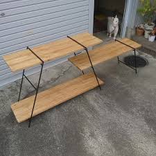 ひな壇3段 50幅 イベント什器 組立式卓上ディスプレイ 店舗什器 商品棚 キャンプ アウトドア テーブル 自作 アウトドア テーブル キャンプ テーブル 自作