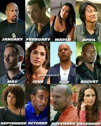 Fast Furious Birthday Months Fast And Furious Cast Fast And Furious Memes Fast And Furious