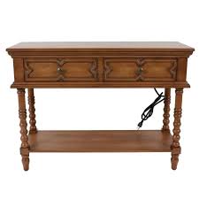 Decor Therapy Mona Honeynut 2 Drawer Console Fr9553 The Home Depot In 2020 Decor Therapy Wooden Console Table Console Table Decorating