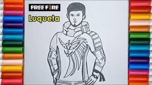 Siapkan sketsa gambar nya, ini bukan gambar saya :v, ini gambar sketsa nemu di mbah google :d Cara Gambar Luqueta Free Fire Drawing Luqueta From Free Fire Youtube