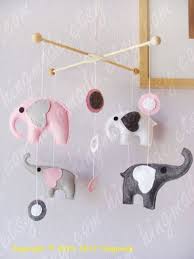 Elephants Mobile Baby Crib Mobile Nursery Mobile Room Decor Polka Dot Gray Pink White Elephant Baby Shower Decorations Elephant Baby Mobile Baby Cribs