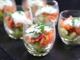 Verrines Bicolores Kiwi Saumon Recette Verrine Aperitif Recette Verrine Verrine Saumon Fume
