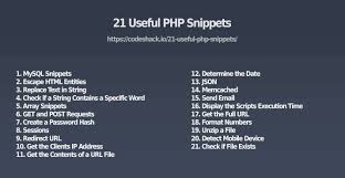 21 Useful Php Snippets Php 21st Web Development