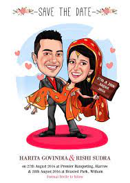 Save The Date Caricature Card Caricature Wedding Wedding Caricature Cartoon Wedding Invitations