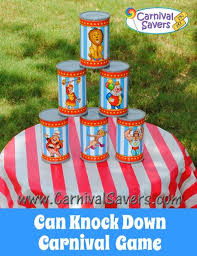 Easy Carnival Game Can Knock Down Perfect For Your Backyard Carnival Party Game Carnival Games For Kids Kids Carnival Diy Carnival Games