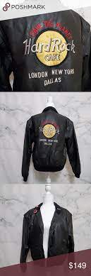 Vintage Hard Rock Cafe Leather Jacket Bomber Jacket Vintage Vintage Leather Jacket Jackets