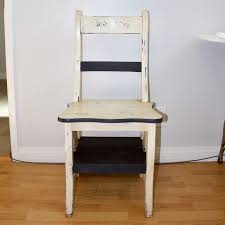 Convertible Vintage Wooden Chair Step Stool