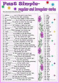 Past Simple Simple Past Tense Simple Past Tense Worksheet Past Tense Worksheet