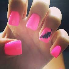 26 Best Hot Pink Summer Nail Art 2017 Nail Art Designs 2020 Hot pink with glitter ring finger | nails, makeup nails.