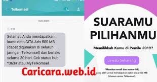 Bantuan kuota internet untuk 368.829 mahasiswa perguruan tinggi keagamaan islam negeri (ptkin).; Tutorial Cara Mendapatkan Kouta Gratis Telkomsel 500mb Terbaru 2019 Buruan Sebelum Kehabisan