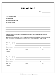 The new owner will need this form in order to complete. Blank Bill Of Sale Form