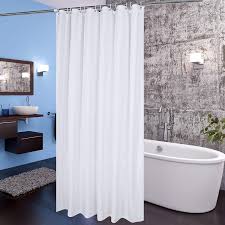 Aoohome Extra Long Shower Curtain Liner Fabric Shower Curtain With Hooks For Hotel Waterproof 72 X 84 Inch White Amazon Ca Home Kitchen