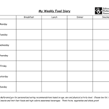 food intake chart new food diary template free printable