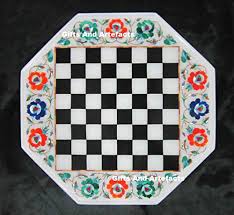 14 White Marble Chess Board Amp Coffee Table Top Multi Color Stones Inlay Floral Art Buy Online In Guam At Guam Desertcart Com Productid 62105481
