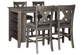 Caitbrook Counter Height Dining Table And 4 Barstools Ashley Furniture Homestore In 2020 Counter Height Dining Table Pub Table And Stools Island Chairs