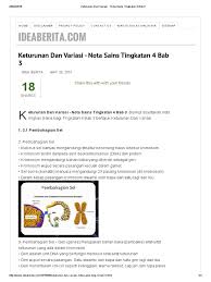 01 rangsangan dan gerak balas. Keturunan Dan Variasi Nota Sains Tingkatan 4 Bab 3