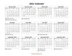 Optionally with marked federal holidays and major observances. Blank Calendar 2021 Free Download Calendar Templates