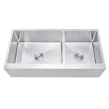 Typical fireclay farmhouse sink sizes. 42 Inch 60 40 Offset Double Bowl Stainless Steel Farmhouse Sink Flat Apron Front 15mm Radius Coved Corners Overstock 17677019