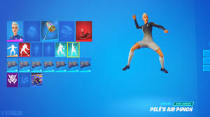 Xbox put out a tweet celebrating the inclusion of the football skins and celebrations based on the legendary football. Fortnite Pele S Air Punch Emote Youtube