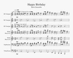 Happy birthday sheet music for piano. Happy Birthday Sheet Music For Trumpet French Horn Happy Birthday Drum Notes Hd Png Download Transparent Png Image Pngitem