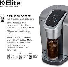 The coffee machine is responsible for balancing between pace and need of convenience along with satisfying the cravings for an enriched cup of coffee. Keurig K Elite Coffee Maker Single Serve K Cup Pod Coffee Brewer With Iced Coffee Capability Brushed Silver Amazon Co Uk Home Kitchen