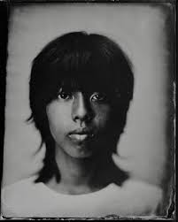 Karyan. @karyanlee_ Wet plate collodion 10x8 tintype. Heliar 360mm lens  (1909). #wetplate #wetplatecollodionphotography #tintype #tintypeportrait  #heliar360 #victorianprocess #experimentalphotographyart #collodionprocess  #bnwportrait #10x8 #10x8photography