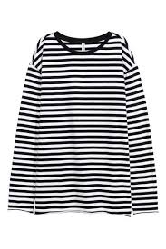 Black And White Striped Blouse H M Oversized Jersey Top Black White Striped Ladies H M Us In 2020 Oversized Jersey Top Tops Clothes
