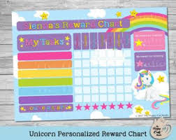 unicorn personalized reward chart printable digital