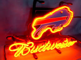 Nfl Buffalo Bills Budweiser Neon Light Sign And 50 Similar Items Vector illustration in neon style. bonanza