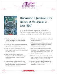Discussion Questions For Wolves Of The Beyond 1 Lone Wolf By Kathryn Lasky Mother Daughter Book Club Kathryn Lasky This Or That Questions
