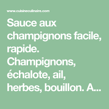 Sauce Aux Champignons Facile Avec Ou Sans Creme Recette Sauce Aux Champignons Champignon Sauce