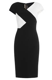 Tourney Two Tone Stretch Crepe Dress In Black Stylish Work Outfits Minimalist Dresses Dresses