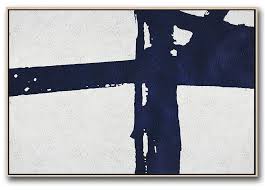 Rated 5 out of 5 stars. Large Abstract Wall Art Horizontal Abstract Painting Navy Blue Minimalist Painting On Canvas Large Living Room Wall Decor