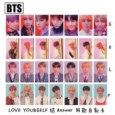 Allkpoper 7pcs Kpop Bts Card Bangtan Boys Love Yourself Answer Signature Photocard Suga Photocard Bts Love Yourself Album Bts