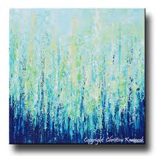 Art Abstract Painting Indigo Blue Aqua Print Canvas Wall Art Yellow White Green Teal Light Blu Blue Abstract Painting Giclee Print Abstract Modern Art Abstract