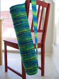 In my opinion, knitted yoga mat will be more comfortable than another ordinary yoga mat. Shavasana Yoga Mat Bag Pattern By Emily Nelson Yoga Mat Bag Pattern Crochet Bag Pattern Free Crochet Bag Pattern