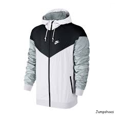 Black And Grey Nike Jacket Nike Air Windbreaker Jacket White Black Grey New 727324 101 Clothing Shoes Accessories Men S Clothing Nike Windrunner Jacket Nike Clothes Mens Nike Coats